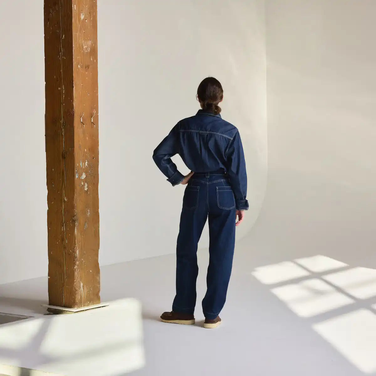 Women's Hawthorne Double Knee Pants Denim Dark Wash Indigo - Image 8